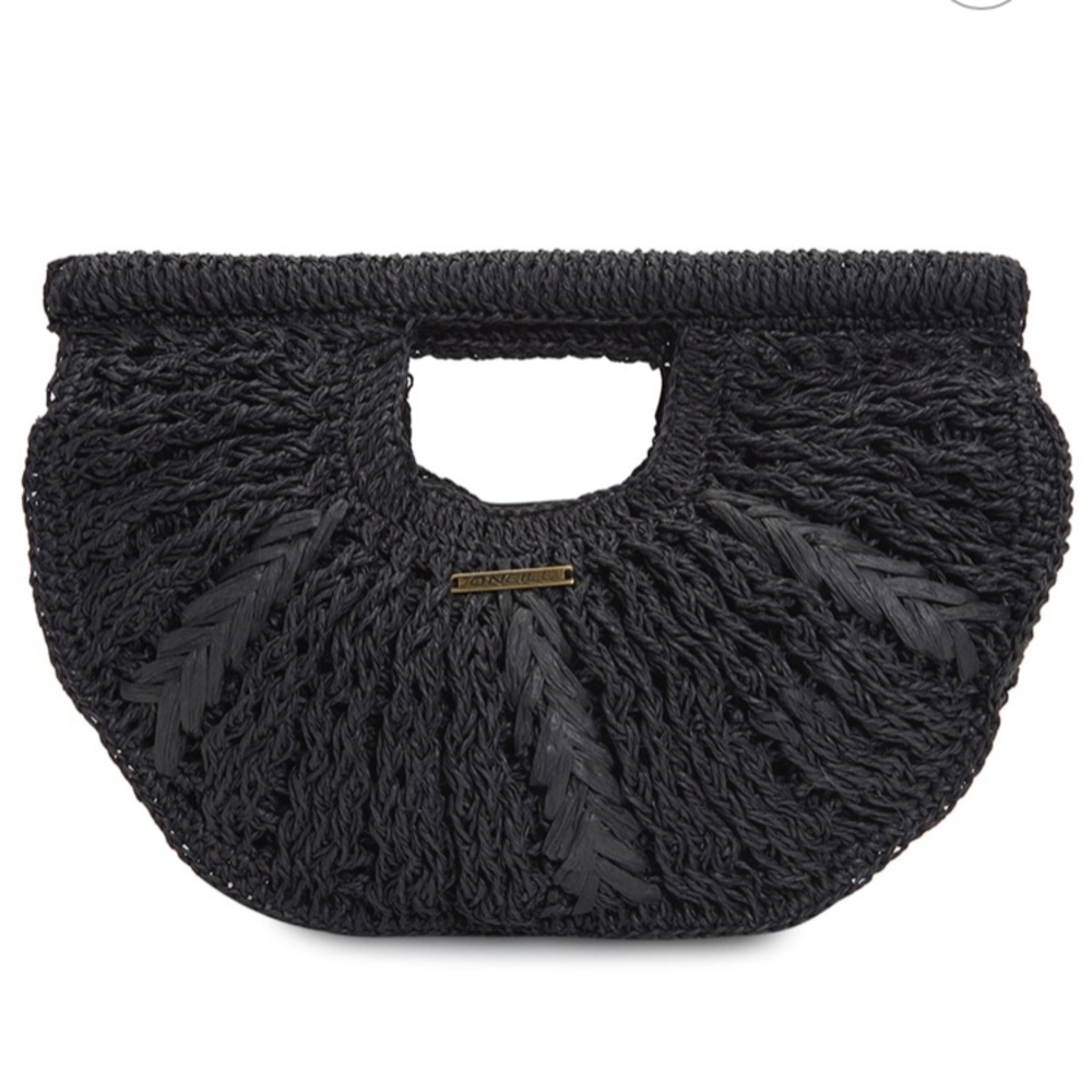 O’Neill Vices Black Straw Clutch NWT